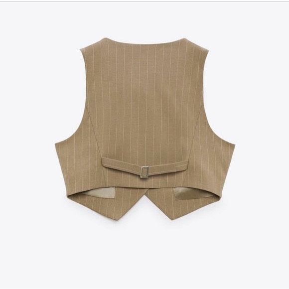 ZARA matching set | pinstripe crop vest and pleated skirt - Picture 11 of 12